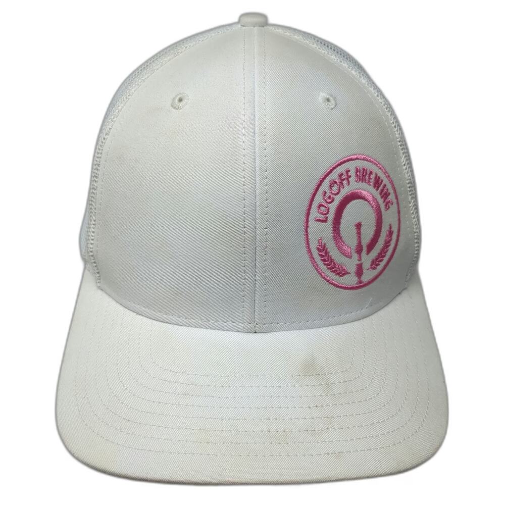 Richardson Trucker Hat White One Size Mesh Snapback Logoff Brewing Beer Craft